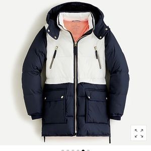 JCrew Petite colorblock chateau puffer